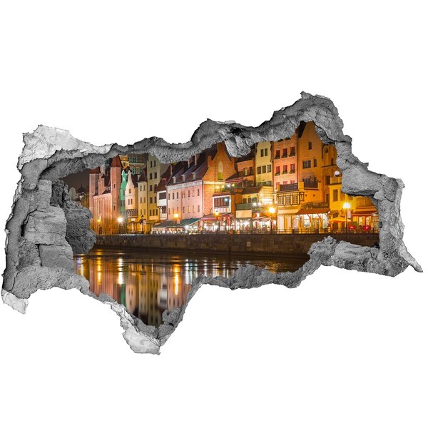 3d-s lyukat fali matrica Egy bájos kikötő éjszaka