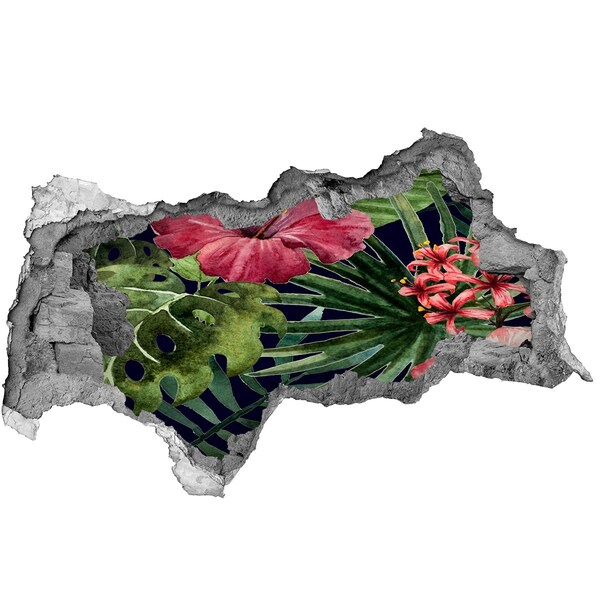 3d-s lyukat fali matrica Trópusi paradicsom a fal mögött