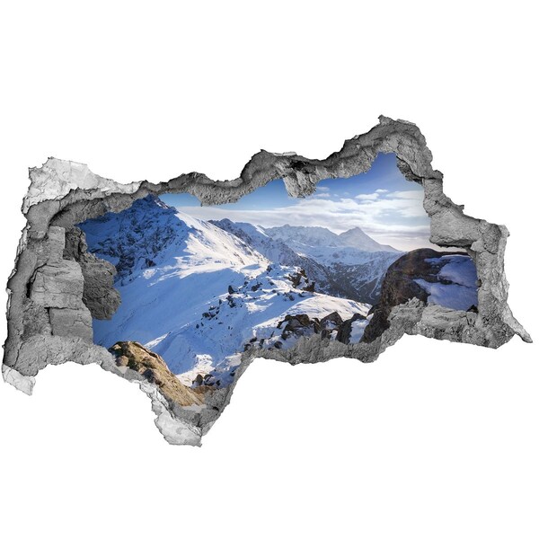 3d-s lyukat fali matrica Hegyi táj téli tájban