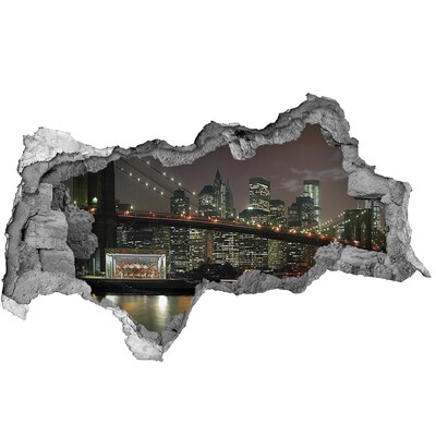 3d-s lyukat fali matrica New York éjszaka egy lyukon keresztül a falon