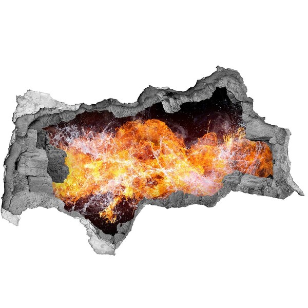 3d-s lyukat fali matrica Tűz a falban lévő lyukban