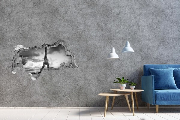 3d-s lyukat fali matrica Az Eiffel-torony monokróm stílusban