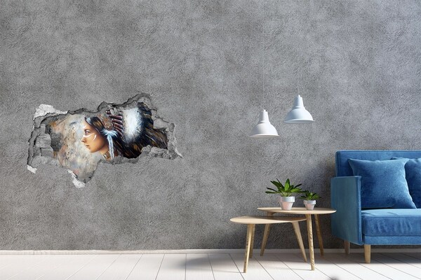 3d-s lyukat fali matrica Egy indiai harcosnő portréja