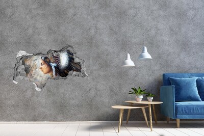 3d-s lyukat fali matrica Egy indiai harcosnő portréja