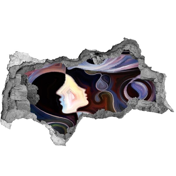 3d-s lyukat fali matrica Arcok a színek káoszában