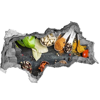 3d-s lyukat fali matrica Konyhai fűszerek egy lyukban a falban