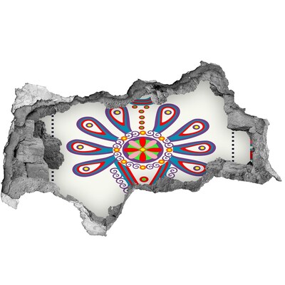 3d-s lyukat fali matrica Színes minta a sérült fal hátterében