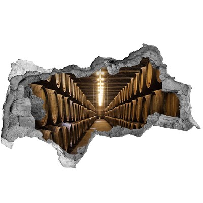 3d-s lyukat fali matrica Egy borászat belseje hordókkal