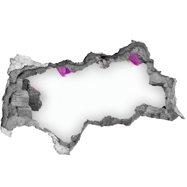 3d-s lyukat fali matrica Virág szivárog a falon keresztül