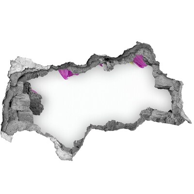 3d-s lyukat fali matrica Virág szivárog a falon keresztül