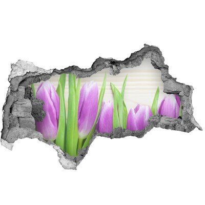 3d-s lyukat fali matrica Lila tulipánok