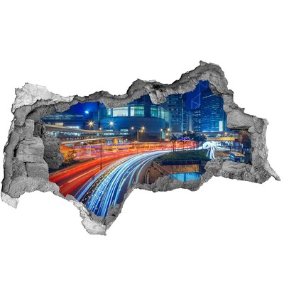 3d-s lyukat fali matrica Modern város éjszaka