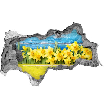 3d-s lyukat fali matrica Virágparadicsom a fal mögött