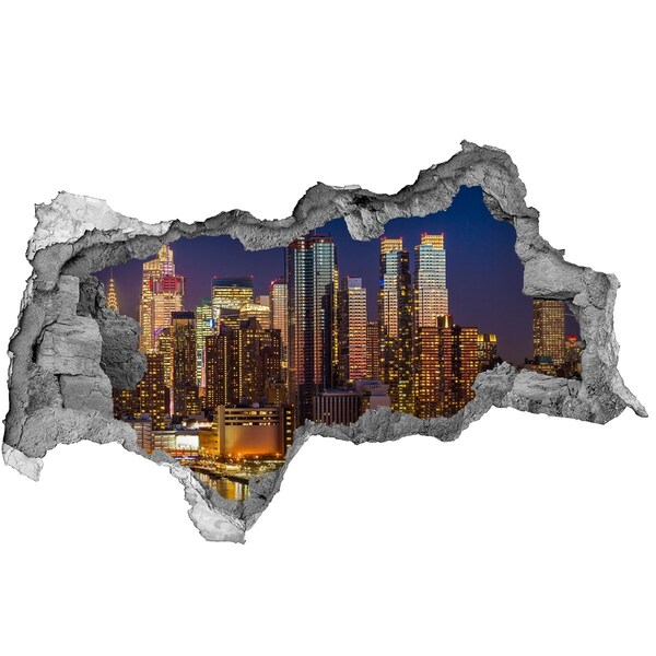 3d-s lyukat fali matrica Éjszakai panoráma a városra