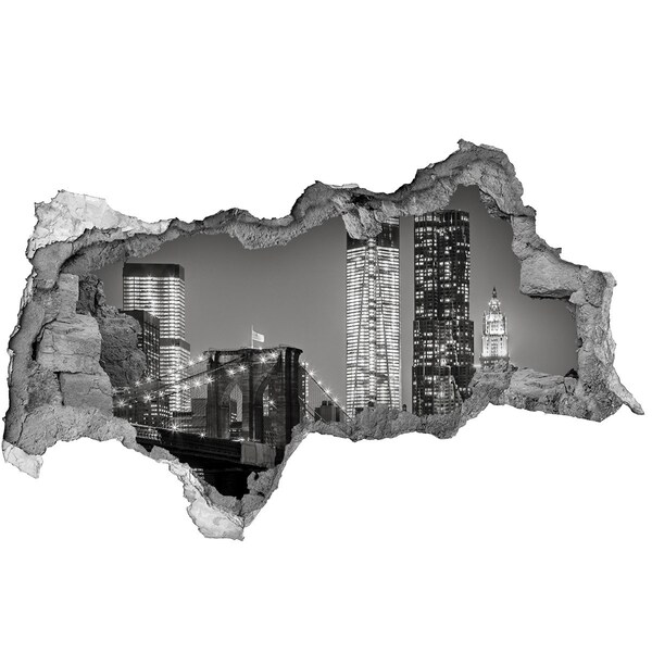 3d-s lyukat fali matrica Brooklyn híd éjszaka