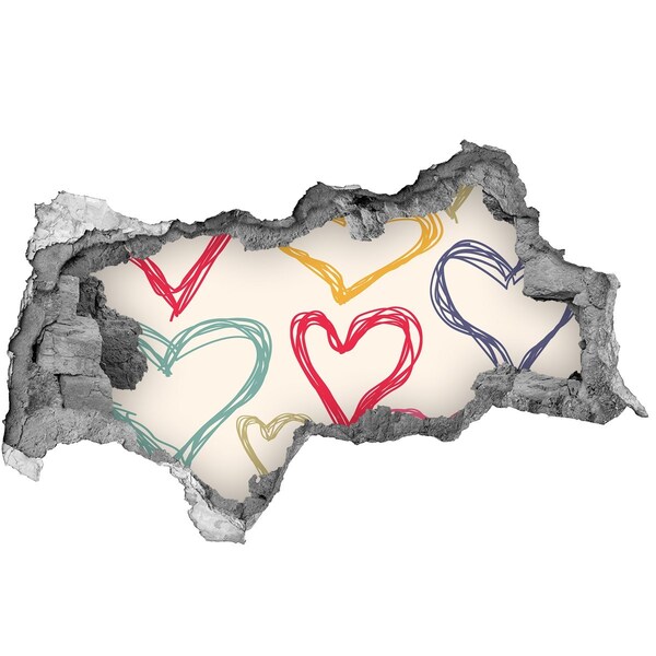 3d-s lyukat fali matrica Szív a falon