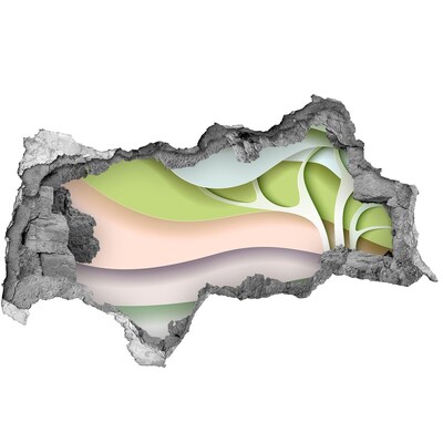 3d-s lyukat fali matrica Egy törött fal, amely a tájra néz