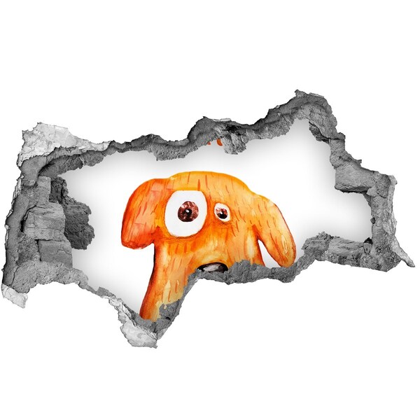 3d-s lyukat fali matrica Kutya egy lyukban a falban