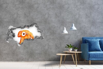 3d-s lyukat fali matrica Kutya egy lyukban a falban