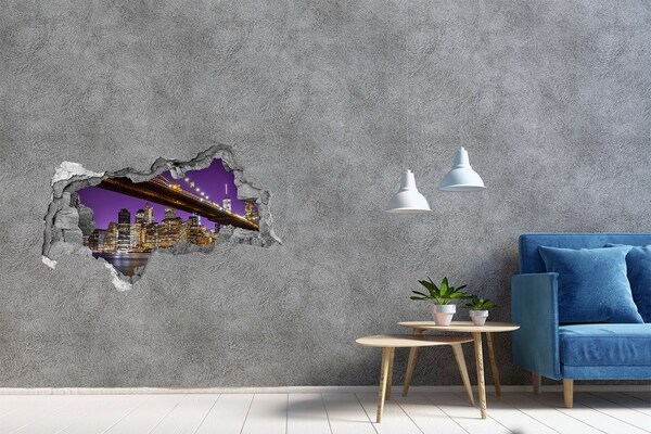 3d-s lyukat fali matrica Brooklyn híd éjszaka