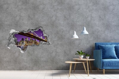 3d-s lyukat fali matrica Brooklyn híd éjszaka