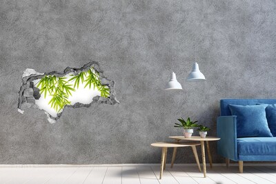 3d-s lyukat fali matrica Zöld bambusz egy lyukon keresztül a falon