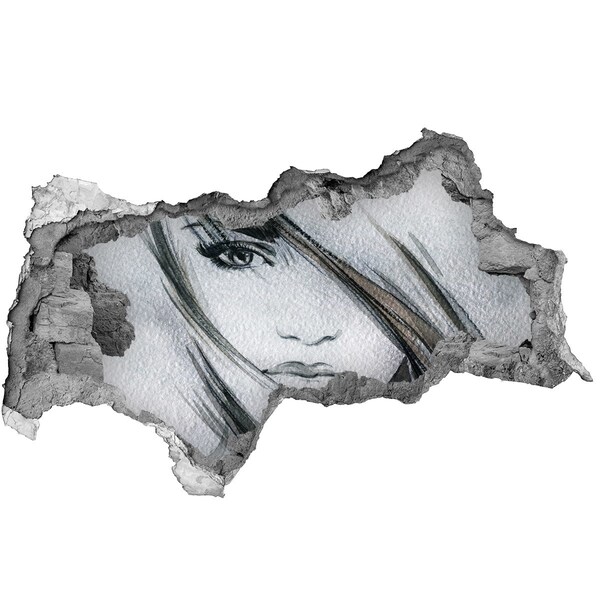 3d-s lyukat fali matrica Portré egy romos falban