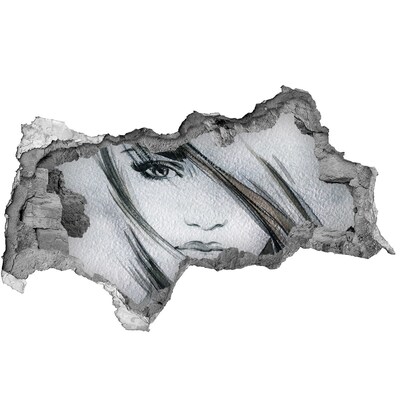 3d-s lyukat fali matrica Portré egy romos falban