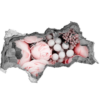 3d-s lyukat fali matrica Virágparadicsom a fal mögött