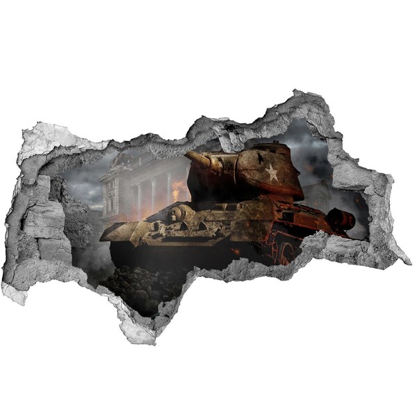 Lyuk 3d fali matrica Tank a város romjai között