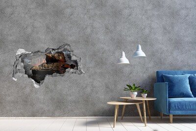 Lyuk 3d fali matrica Tank a város romjai között