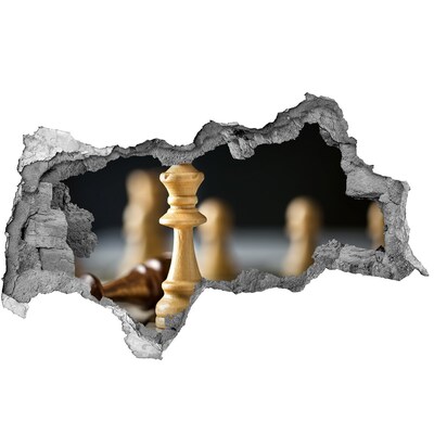 Lyuk 3d fali matrica Sakkjáték egy lyukon keresztül a falban