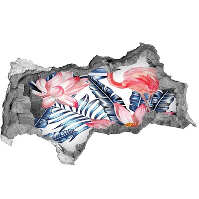 Lyuk 3d fali matrica Trópusi paradicsom flamingókkal