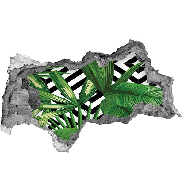 Lyuk 3d fali matrica Trópusi paradicsom a fal mögött