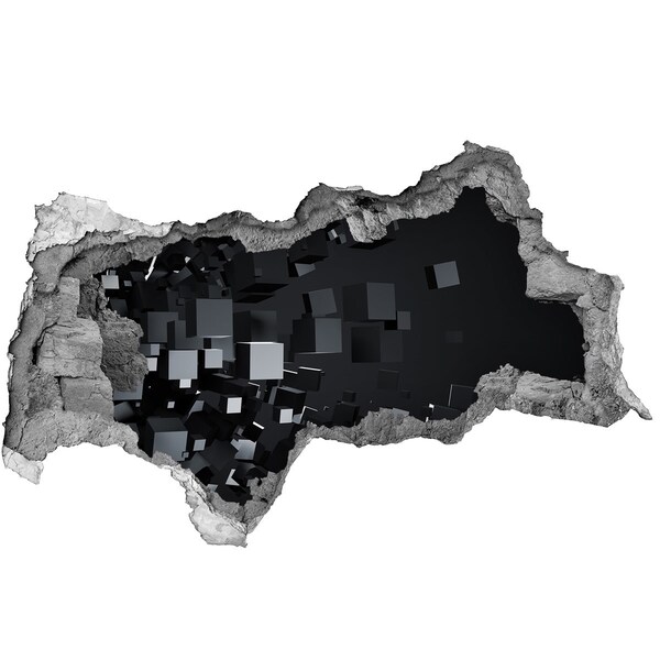 Lyuk 3d fali matrica Fekete kockák a 3D-s térben