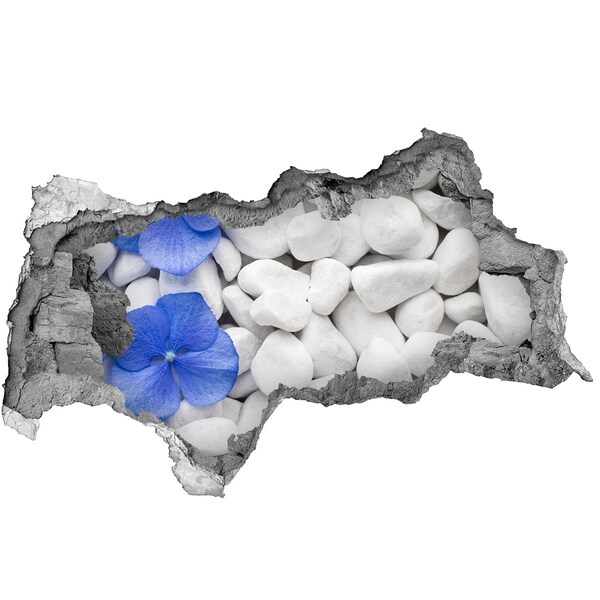 Lyuk 3d fali matrica Kék akcentussal díszített kavicsos strand