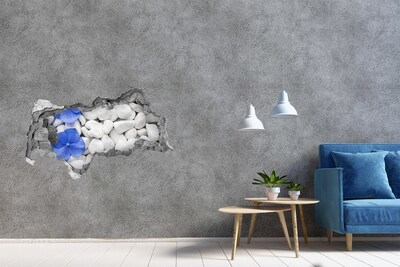 Lyuk 3d fali matrica Kék akcentussal díszített kavicsos strand