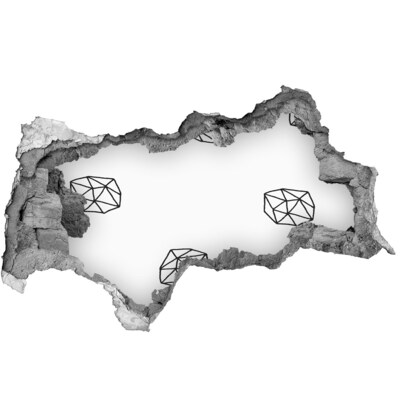 Lyuk 3d fali matrica Arany gyémántok egy lyukban a falban