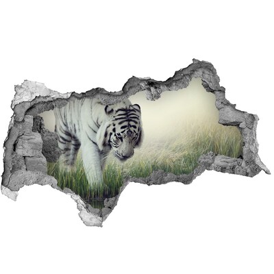 Lyuk 3d fali matrica Fehér tigris