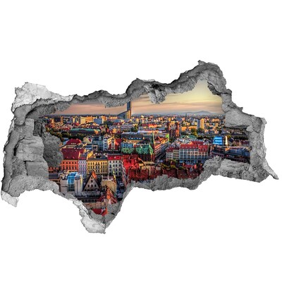 Lyuk 3d fali matrica Madártávlatból a város