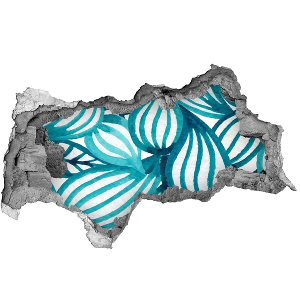 Lyuk 3d fali matrica Trópusi levelek egy lyukban a falban