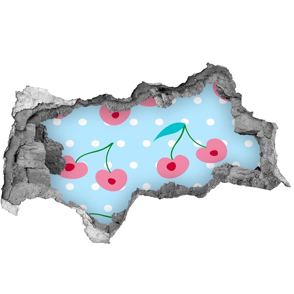 Lyuk 3d fali matrica Gyümölcsminta kék alapon