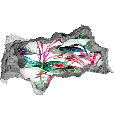 Lyuk 3d fali matrica Virágoskert a fal mögött