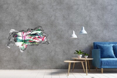 Lyuk 3d fali matrica Virágoskert a fal mögött