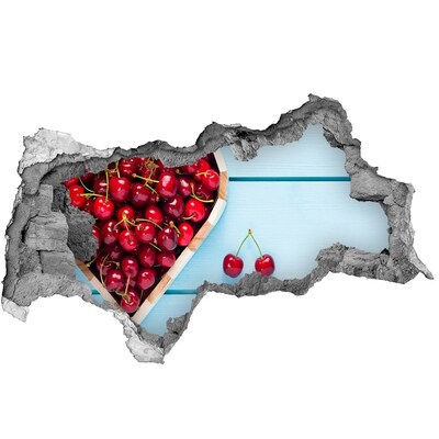 Lyuk 3d fali matrica Édes cseresznye kék háttérrel