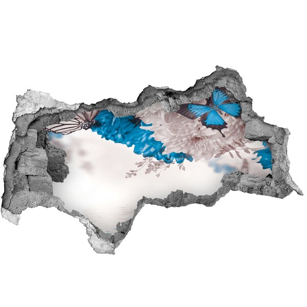 Lyuk 3d fali matrica Virágos táj pillangókkal