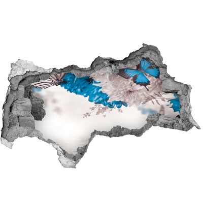 Lyuk 3d fali matrica Virágos táj pillangókkal
