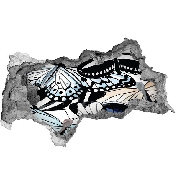 Lyuk 3d fali matrica Pillangók színes kompozícióban