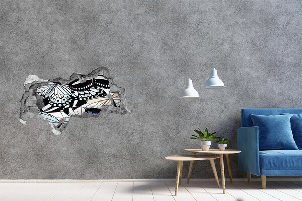 Lyuk 3d fali matrica Pillangók színes kompozícióban