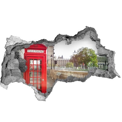 Lyuk 3d fali matrica London látképe egy lyukon keresztül a falon